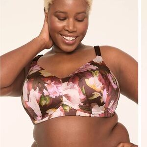 Lane Bryant 42h wire free Full-Figure Bra in Brown and Pink